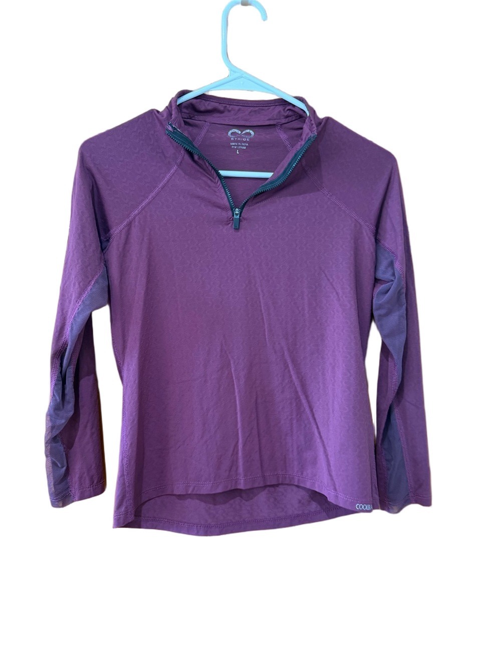 Stride Plum Long Sleeve Half Zip Equestrian Performance Top Large
